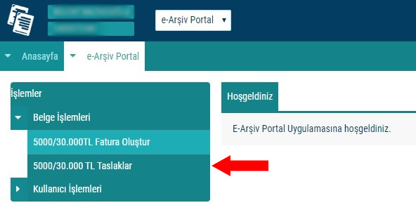 e-Arşiv Fatura Taslakları